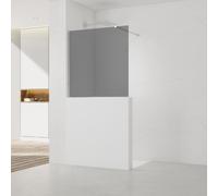 Pare-muret 100x100cm Paroi en verre Crystal Glass® 8 mm anticalcaire, avec bras et profilés chrome brillant (SATBWIS100KSPR)