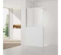 Pare-muret 100x90 cm Paroi en verre Crystal Glass® 8 mm anticalcaire, avec bras et profilés chrome brillant (SATBWIS90PR)