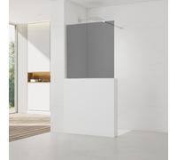 Pare-muret 100x90cm Paroi en verre Crystal Glass® 8 mm anticalcaire, avec bras et profilés chrome brillant (SATBWIS90KSPR)
