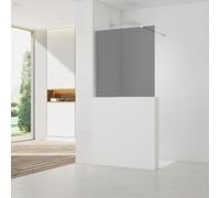 Pare-muret 110x100cm Paroi en verre Crystal Glass® 8 mm anticalcaire, avec bras et profilés chrome brillant (SATBWIS110KSPR)