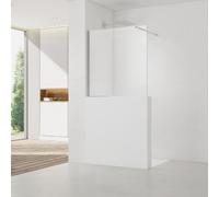 Pare-muret 110x100cm Paroi en verre Crystal Glass® 8 mm anticalcaire, avec bras et profilés chrome brillant (SATBWIS110PR)