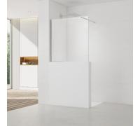 Pare-muret 120x100cm Paroi en verre Crystal Glass® 8 mm anticalcaire, avec bras et profilés chrome brillant (SATBWIS120PR)