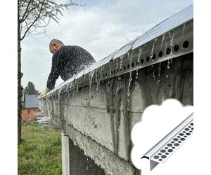 Pare-Pluie de Porte Déflecteur de Toit/Larmier Extra-long, 1/2/3/4/5/6/7/8/9m Empêche le Refoulement des Eaux de Pluie, Déflecteur de Pluie en Alliage Résistant aux(3.30m/10.8ft)