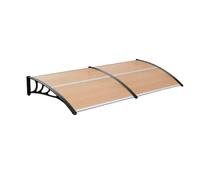 Pare-pluie pour porte et fenêtre - Auvent de porte - Abri - Polycarbonate pare-soleil et auvent de porte pour porte d'entrée et terrasse extérieure - 190x98,5 cm Marron