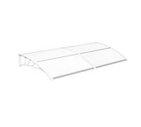Pare-pluie pour portes et fenêtres - Auvent de porte - Abri - Polycarbonate pare-soleil et auvent de porte pour porte d'entrée et terrasse extérieure - 190x98,5 cm Blanc