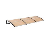 Pare-pluie pour portes et fenêtres - Auvent de porte - Abri - Protection solaire en polycarbonate & Auvent de porte pour porte d'entrée et terrasse extérieure - 270x98,5 cm Marron