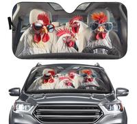 Pare-Soleil Auto Avant Poule drôle conduisant Une Poule Animal Portable M | Ecran Solaire Pare-Brise Voiture Protection UV Isolation Thermique Parasol Voiture Pare-Brise