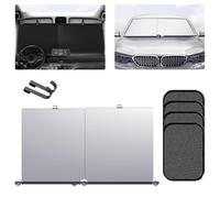 Pare-soleil Automatique Rétractable de Pare-brise pour Voiture avec Ensemble de 4 Blocs