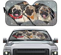 Pare-Soleil Avant Imperméable Pare Soleil Voiture Pliable Pare-Soleils Intérieur Universelle pour Auto Camion Vus Les Carlins Conduisent sous La Pluie Les Animaux Heureux Conduisent L