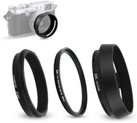 Pare-Soleil Bague D'adaptation Filtre UV Kit pour Fujifilm X100 X100VI X100V X100F X100S X100T X70 Remplace Fuji LH-X100 Bague D'adaptation AR-X100 (Noir)