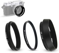Pare-Soleil Bague D'Adaptation Filtre Uv Kit Pour Fujifilm X100 X100Vi X100V X100F X100S X100T X70 Remplace Fuji Lh-X100 Bague D'Adaptation Ar-X100 (Noir)[GOP6255356]