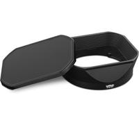 Pare-soleil carré vintage en métal pour objectif Fujifilm XF16-50 mm F2.8-4.8 R LM WR & Fuji XF 33 mm F1.4 R LM WR et Fujinon XF 23 mm F1.4 R LM WR Pare-soleil avec capuchon avant Noir