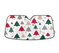 Pare-soleil coloré pour pare-brise, arbres de Noël colorés, protection thermique pour pare-brise de voiture, couverture de fenêtre avant - 145 x 80 cm