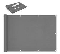 Pare-soleil de balcon résistant aux intempéries 0,7 x 8,5 m avec œillets, câble et attaches Gris clair Parfait pour la protection des balustrades et blocage UV