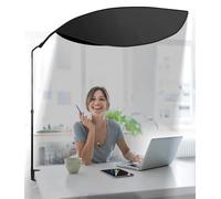 Pare-soleil de bureau avec support télescopique, noir, 140,7 x 89,9 cm, hauteur réglable de 40,6 à 89,9 cm, écran anti-reflet pour cabine, support à pince