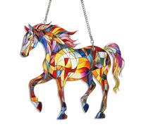 Pare-soleil de cheval - En forme de cheval | Ornement acrylique Rainbow Maker décoratif mémorial attrape-soleil pour murs de fenêtre, balcon, bureau à domicile, voiture, cadeau élégant souvenir.