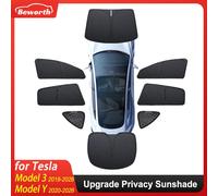 Pare-soleil de confidentialité amélioré pour Tesla Model 3 Y Juniper 2026 2025-2020, pare-soleil latéral avant, pare-soleil de pare-brise, protection solaire pour le camping M3 full set 8pcs