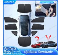 Pare-soleil de confidentialité amélioré pour Tesla Nouveau Modèle 3 Y 2026 2025 - Pare-soleil latéraux avant et pare-brise pour camping en extérieur MY full set 8pcs