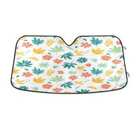 Pare-soleil de pare-brise de voiture coloré floral, couverture de fenêtre avant pliable, bouclier UV pour pare-brise de voiture - 133,5 x 59,9 cm