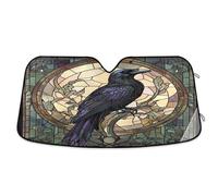 Pare-soleil de pare-brise de voiture en verre teinté Corbeau, couverture de fenêtre avant pliable, pare-soleil UV pour voiture - 145 x 80 cm