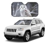 Pare-soleil de pare-brise de voiture hibou blanc d'hiver, housses de fenêtre avant de voiture, réflecteur pliable pour fenêtre avant, pare-soleil de protection universelle pour voitures, VUS, camion