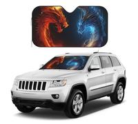 Pare-soleil de pare-brise de voiture motif dragons de feu et de glace, réflecteur pliable pour fenêtre avant, pare-soleil universel pour voitures, VUS, camion, garde votre véhicule au frais