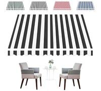 Pare-soleil de rechange manuel en polyester pour balcon - Noir - 3,5 x 2 m - Tour de lit non inclus