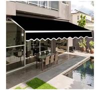 Pare-soleil de rechange rétractable - 280 g - 100 % polyester - Pour extérieur, terrasse, balcon, terrasse, jardin - Noir - Dimensions : 1,5 x 7 m