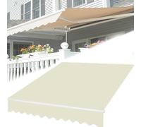 Pare-soleil de rechange rétractable pour terrasse, 100 % polyester, pour porte, fenêtre, balcon, jardin, terrasse (beige, 3,5 x 2 m) - Protection UV et résistant aux intempéries