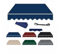 Pare-soleil de rechange rétractable pour terrasse, jardin, balcon - Bleu - 6 x 4 m - 280 g