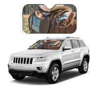 Pare-soleil de selle de cheval avec chapeau de cowboy pour pare-brise de voiture - Réflecteur pliable - Pare-soleil universel pour voiture, SUV, camion - Garde votre véhicule au frais