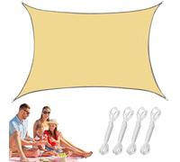 Pare-soleil de terrasse, écran de camping - 300 x 300 cm - Auvent portable et imperméable - Grand auvent bloquant les UV - Bâche légère et pliable - Pour plage, barbecue, terrasse, terrasse