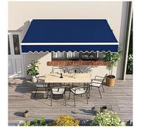 Pare-soleil de terrasse rétractable - 300 g/m² en polyester résistant aux intempéries pour portes et fenêtres, bleu, 400 x 200 cm - Protection solaire parfaite pour l'extérieur, bloque les UV