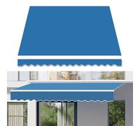 Pare-soleil de terrasse rétractable - Imperméable - 300 g - 100 % polyester - Protection UV - Divers (6 x 3,5 m, bleu clair)
