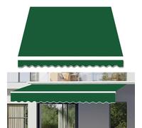 Pare-soleil de terrasse rétractable, imperméable, protection UV, 100 % polyester, 300 g, divers auvent vert (dimensions : 7 x 1,5 m)