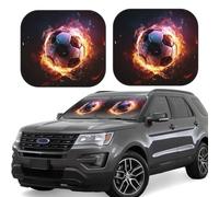 Pare-soleil de voiture en forme de ballon de football - 2 pièces - Pliable - Pour fenêtre avant - Couverture universelle pour intérieur de voiture