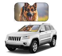 Pare-soleil de voiture en forme de berger allemand - Pare-soleil pliable pour fenêtre avant de voiture - Protection universelle pour voitures, SUV, camions - Garde votre véhicule au frais