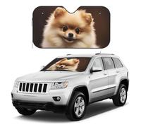 Pare-soleil de voiture en forme de chien de Poméranie - Réflecteur pliable - Universel - Pour voitures, SUV, camions - Garde votre véhicule au frais