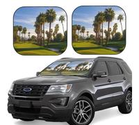 Pare-soleil de voiture en forme de palmier - 2 pièces - Pliable - Pour fenêtre avant - Couverture universelle pour intérieur de voiture