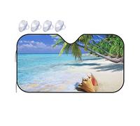 Pare-soleil de voiture imprimé sable plage palmier pare-soleil de voiture pare-soleil avant pare-soleil pliable pour garder votre véhicule au frais