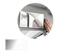 Pare-soleil de voiture miroir de maquillage HD, miroir de dossier de siège autocollant portable en acier inoxydable, universel pour miroir cosmétique intérieur de voiture, carré 【15 x 8 cm】
