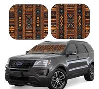 Pare-soleil de voiture pliable à motif africain traditionnel - 2 pièces - Pare-soleil pour fenêtre avant - Couverture universelle pour intérieur de voiture