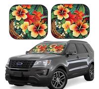 Pare-soleil de voiture pliable à motif imprimé de style hawaïen, 2 pièces, pare-soleil de voiture pour fenêtre avant de voiture, pare-soleil universel pour intérieur de voiture