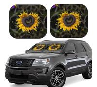 Pare-soleil de voiture pliable en forme de cœur en forme de tournesol 2 pièces pour pare-brise avant de voiture universel