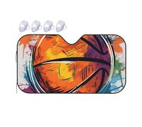 Pare-soleil de voiture pliable pour fenêtre avant, couverture intérieure de voiture, basket-ball, esquisses colorées, protection contre le soleil pour garder votre véhicule au frais, petit