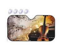Pare-soleil de voiture pliable pour fenêtre avant, couverture intérieure de voiture, piano, violon, notes de musique, pare-soleil pour garder votre véhicule au frais, petit