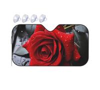 Pare-soleil de voiture pliable pour fenêtre avant - Couverture intérieure de voiture - Une rose rouge - Protection solaire pour garder votre véhicule au frais, taille M