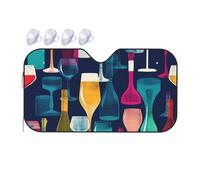 Pare-soleil de voiture pliable pour fenêtre avant, couverture intérieure de voiture, verres à cocktail et bouteilles de vin, pare-soleil pour garder votre véhicule au frais, taille M