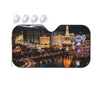 Pare-soleil de voiture pliable pour fenêtre avant - Couverture intérieure de voiture - Vue de nuit de Las Vegas - Protection solaire pour garder votre véhicule au frais - Petit