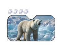 Pare-soleil de voiture pliable pour fenêtre avant de voiture - Couverture intérieure de voiture - Ours polaire - Pare-soleil de glace - Bloque le soleil pour garder votre véhicule au frais - Taille M
